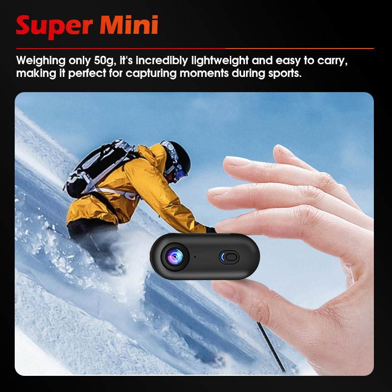 Mini Action Camera 4K/30FPS WiFi Camera Wateroroof Portrait Mode Mini ...