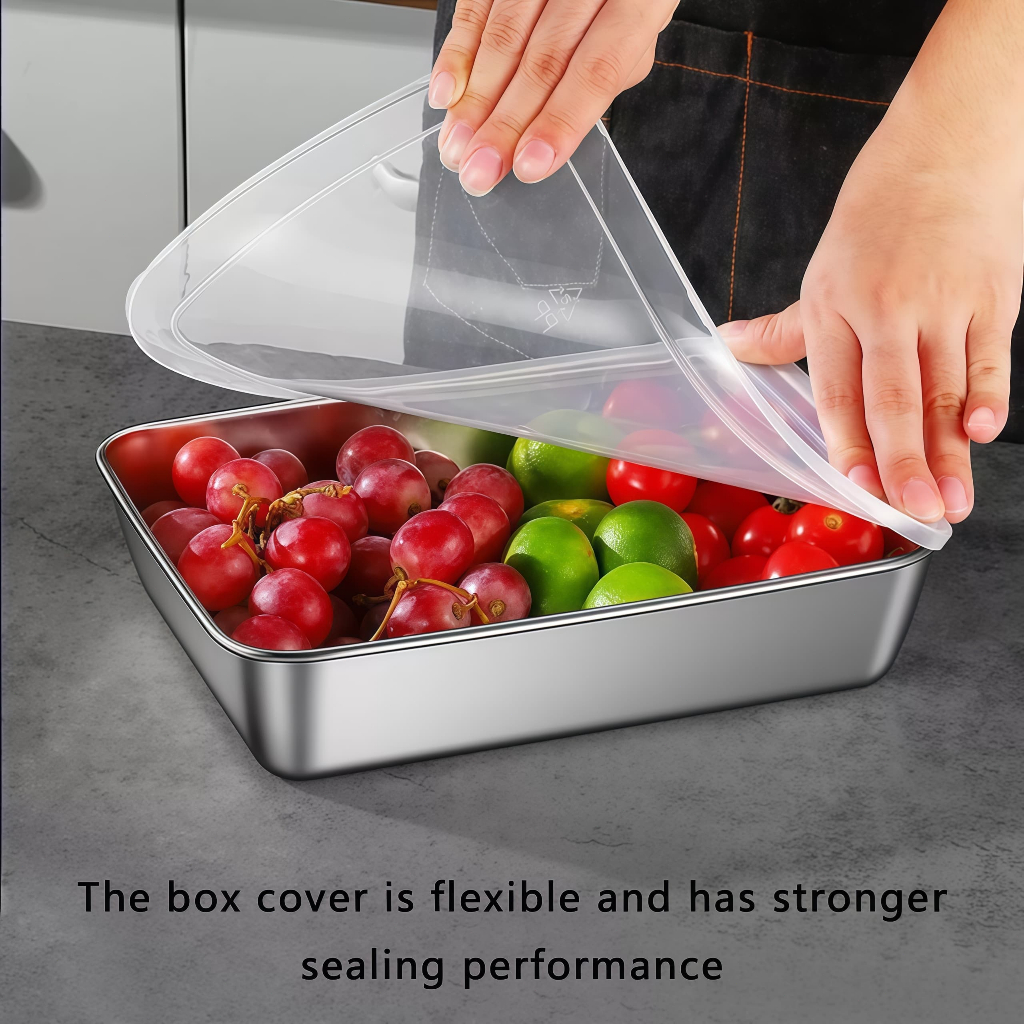 Fecoqi 4-Piece Stainless Steel Food Storage Containers – 94oz & 50oz, Airtight Lids, Dishwasher/Freezer Safe - View #4