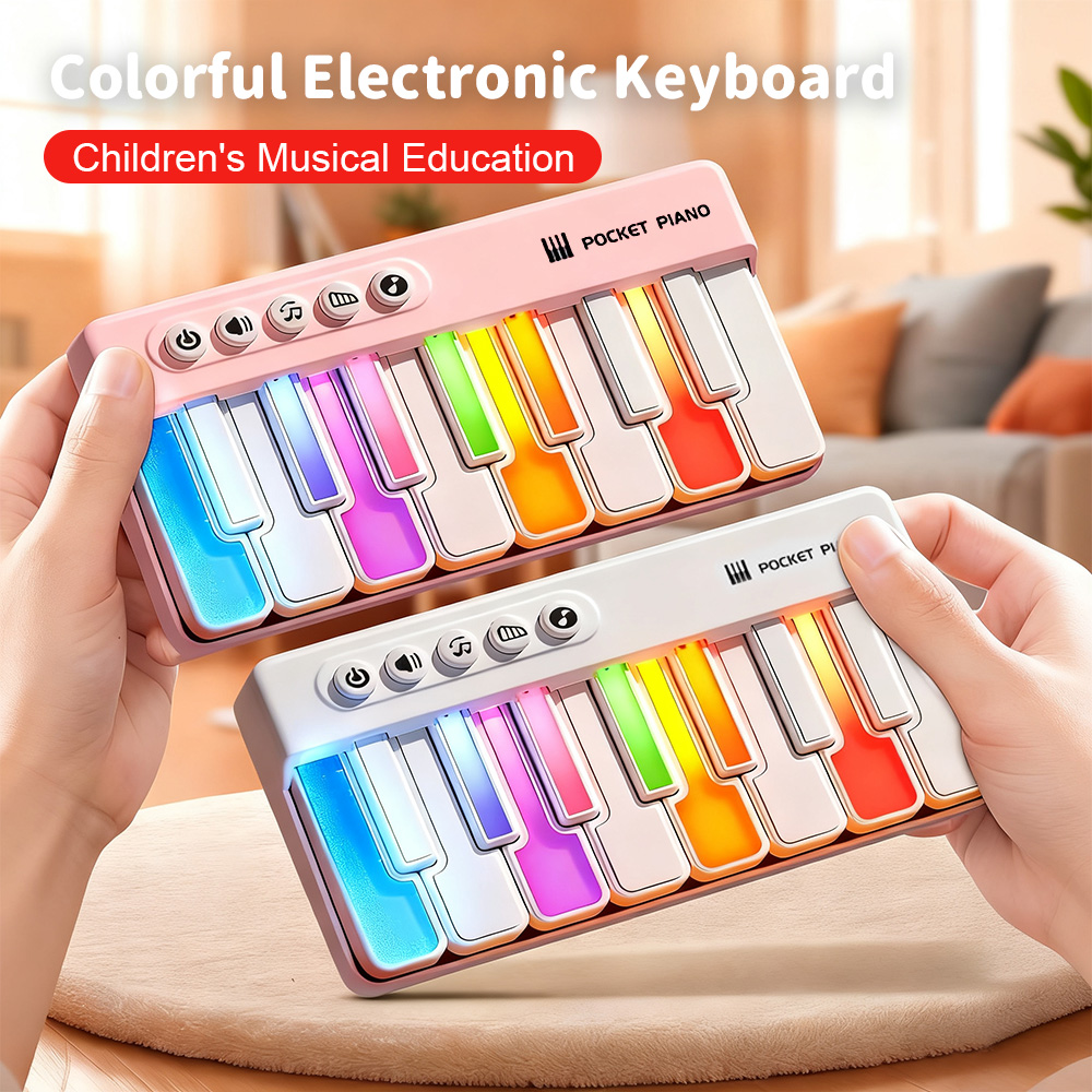 Mini Piano Pocket Music Keyboard For Children Rainbow Lights High ...