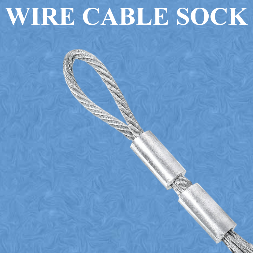 Wire Cable Sock Pulling Grip Steel Whip Mesh Grip Single Eye Conduit ...