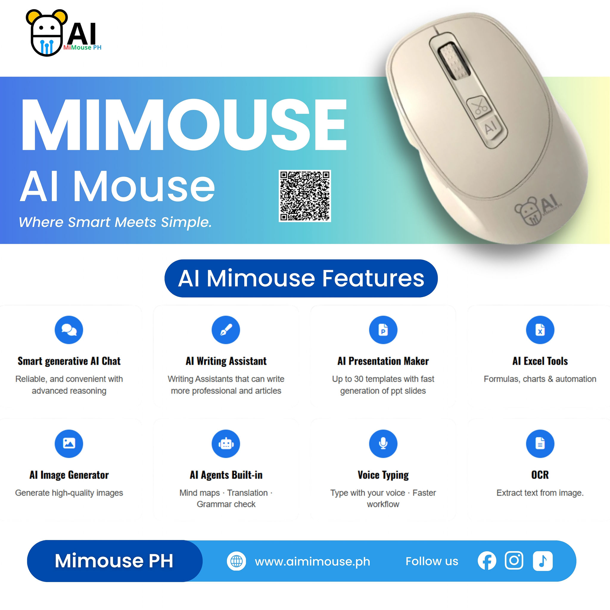 MiMouse EM5 AI Computer Mouse | Shopee Philippines