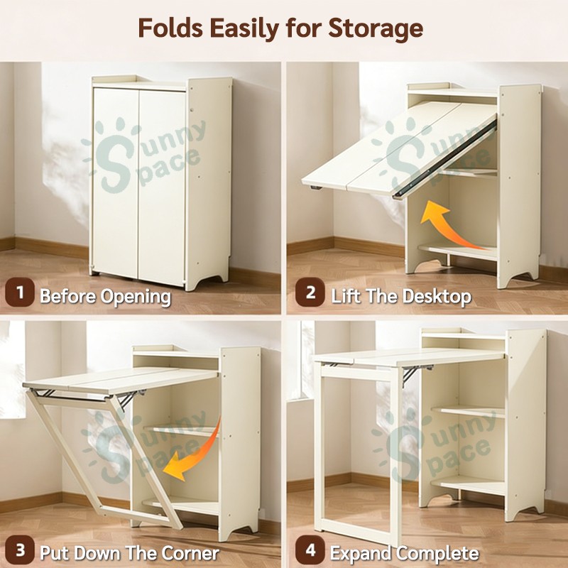 Foldable computer table study table Bamboo office table for adults ...
