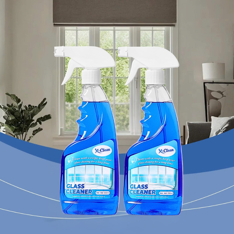 500ml X-Clean Glass Cleaner Spray & Brush Mirror Windows Cleaning Anti ...