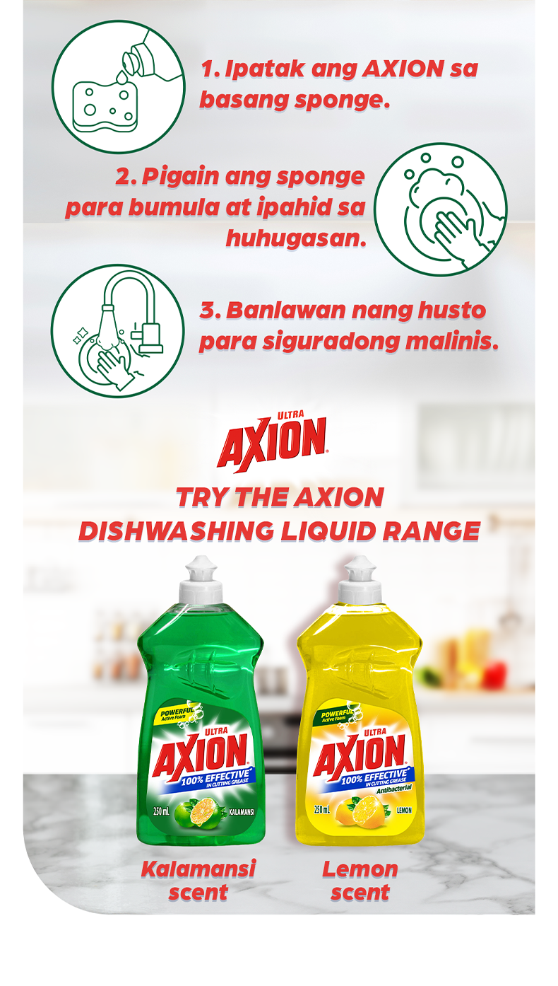 Axion Lemon Antibacterial Dishwashing Liquid with Triple Active Power ...