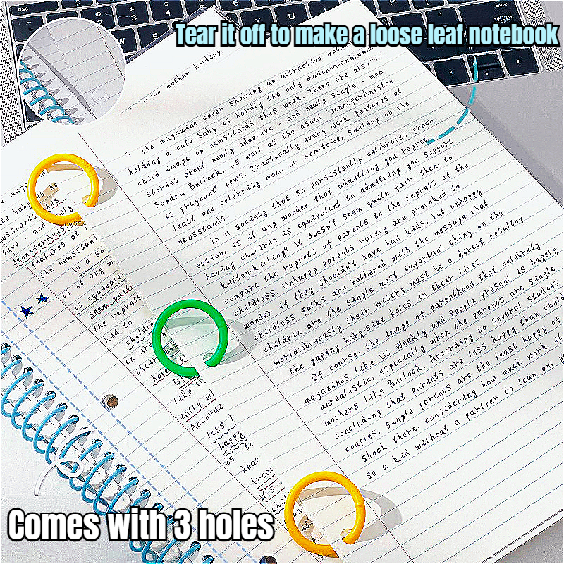 A4 Size Soft Ring Notebooks 120Sheets Spiral Notebook Binder Notebook ...