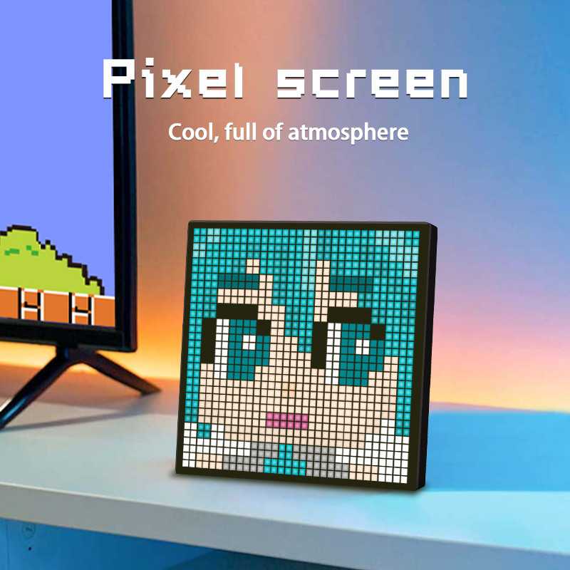 DIY Smart APP Control LED Matrix Pixel Display Screen Night Light Home ...