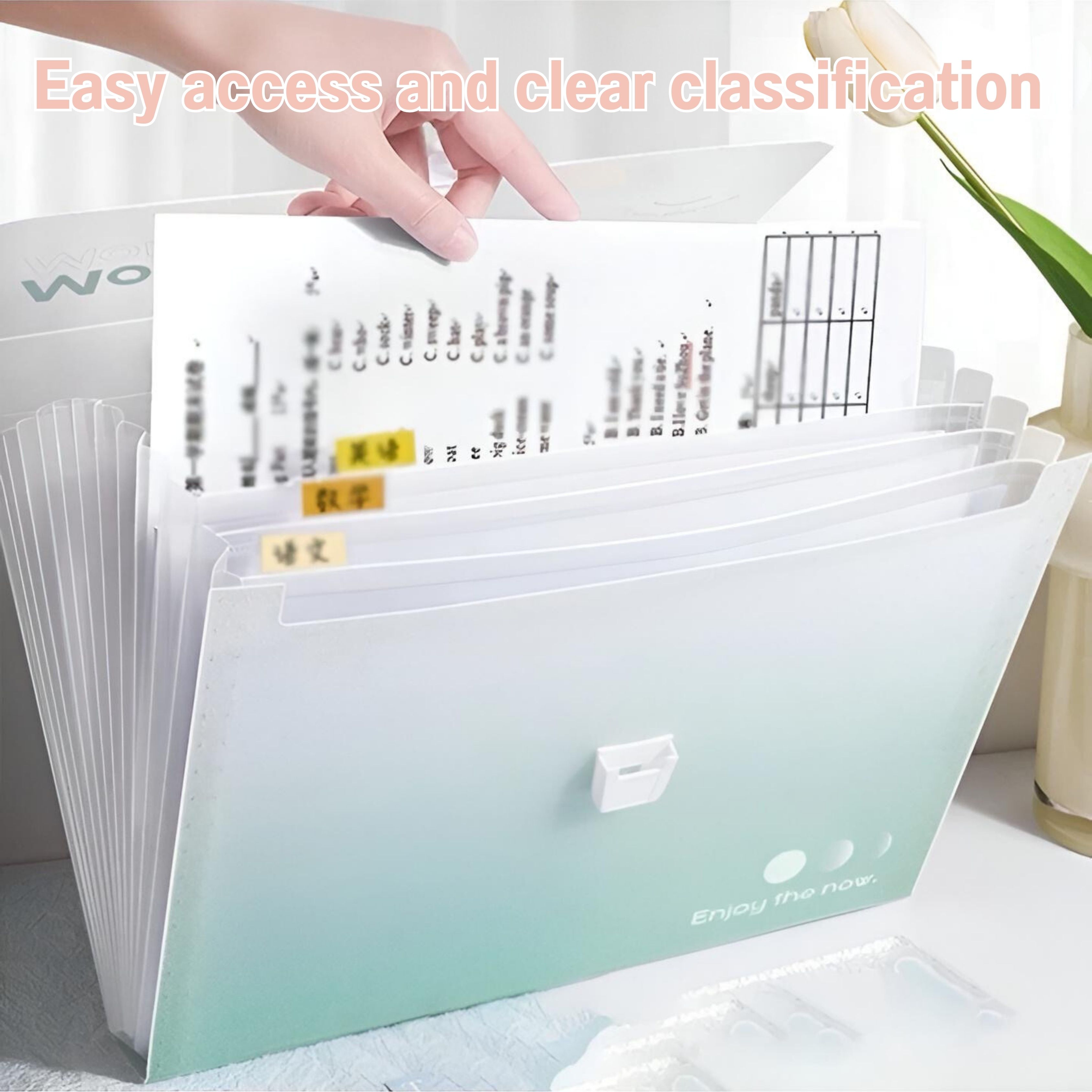 13 Layer A4 Storage Bag Folder File Organizer with Handle Label ...
