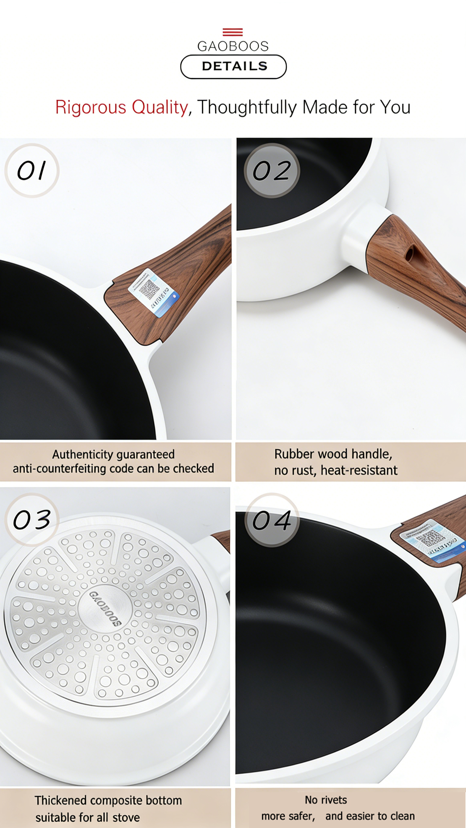 Gaoboos 2/3pcs Cookware Set Gold Star Coating Non Stick Frying Pan ...