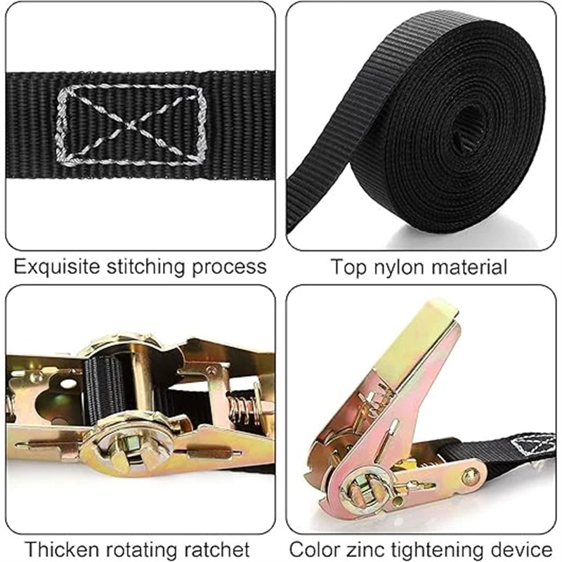 Heavy Duty Cargo Ratchet Strap Adjustable Tie Down Strap For Motorcycle ...