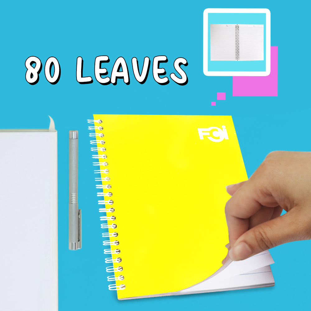 FCI Spiral Notebook Neon 80 leaves Assorted Colors 10 pcs Sold per Ream ...