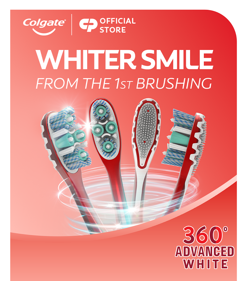 Colgate 360° Toothbrush with Polishing Cups Advanced White, Soft, Value ...