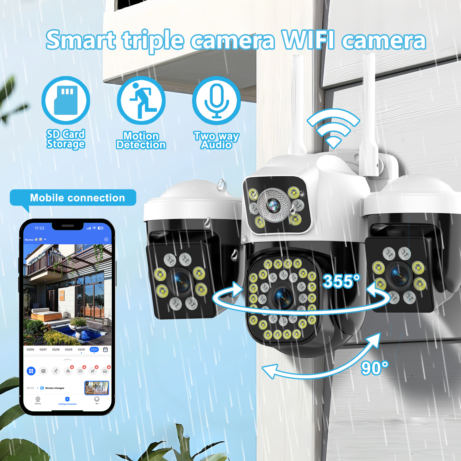 BUY 1 TAKE 1 4K V380 Pro CCTV Camera Three-Lens WIFI Wireless ...