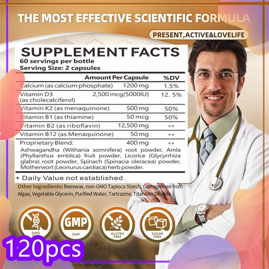 Vitamin D3+K2 Capsules for Teeth,Bone,Joint & Heart Health Healthy ...