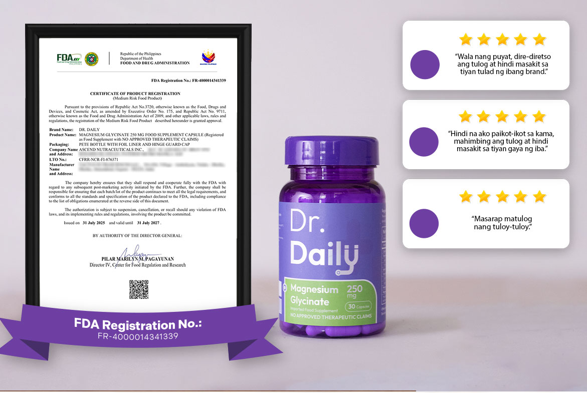 Pack of 2 - Dr Daily Magnesium Glycinate | Calm, Relaxation, Better ...