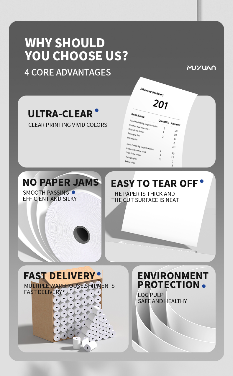100 Rolls Thermal Paper 57x30,40,50 for Cash Registers, Thermal ...