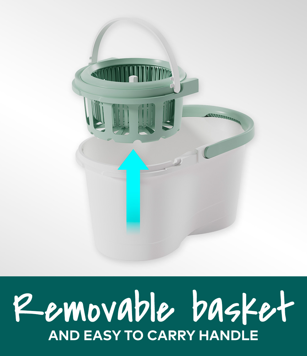 3M™ Scotch-Brite™ T7 Super Clean Dual Wash Spin Mop Bucket, 1 pc/pack ...