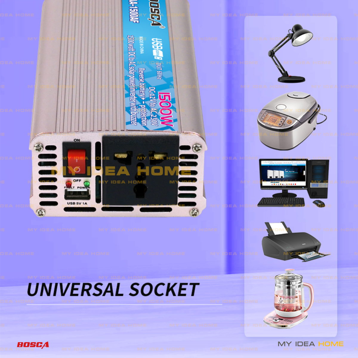BOSCA Inverter 500w 1000w 1500W 2000W DC12V To AC 220-230V Car home ...