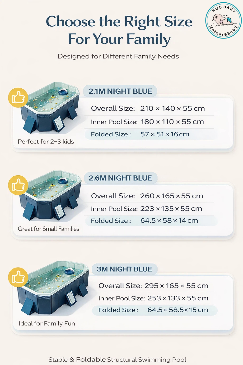 Non-inflatable Swimming Pool for Kids Family Foldable 5-Layer Thickened ...