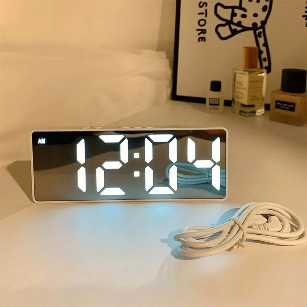 LED Digital Alarm Clock with Mirror and Temperature Display | Shopee ...