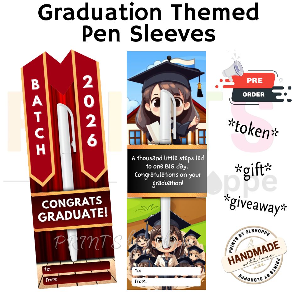 Pen Sleeves Graduation Themed Design perfect as packaging/wrapper for ...