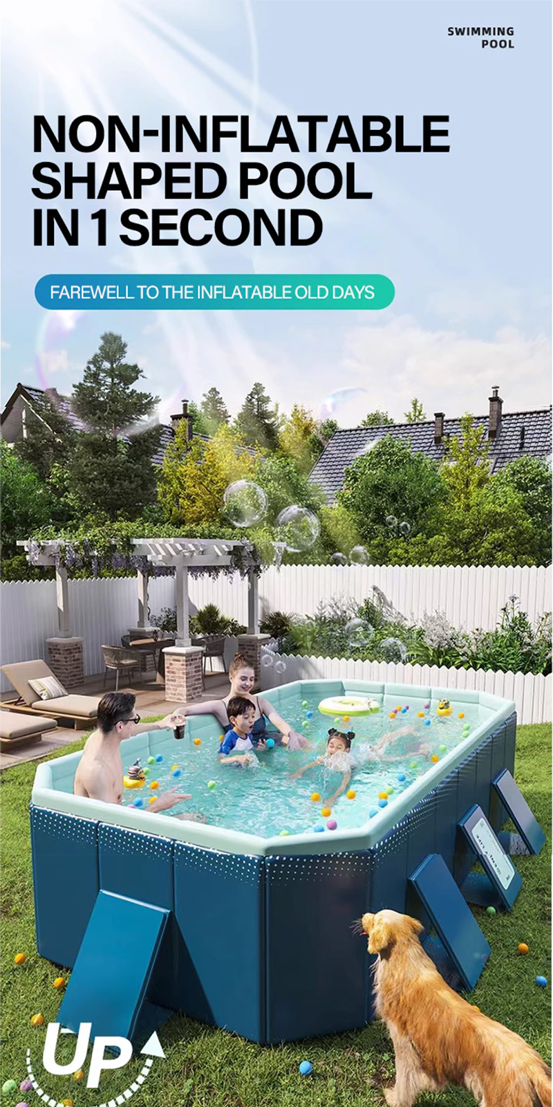 Non Inflatable Swimming Pool For Kids Adult Foldable Swimming pool big ...