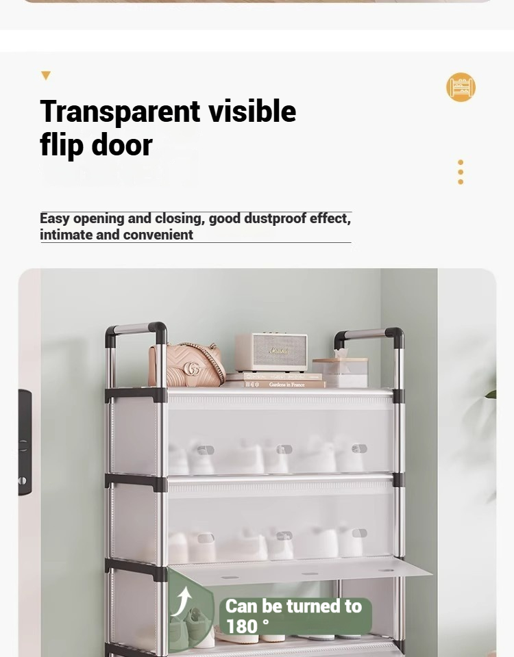 SPACEMADER Multi-layer Dustproof Shoe Rack Lagayan ng Sapatos Stainless ...