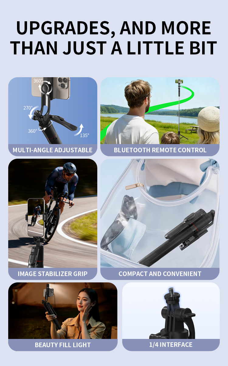 AVIDUS R20 PRO Selfie Stick 170cm Tripod 360° Rotation Built-in with ...