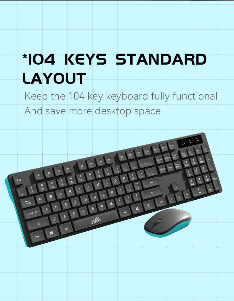 Zeus ZK-018 2.4G Wireless Keyboard And Mouse Combo — Ultra-Thin ...