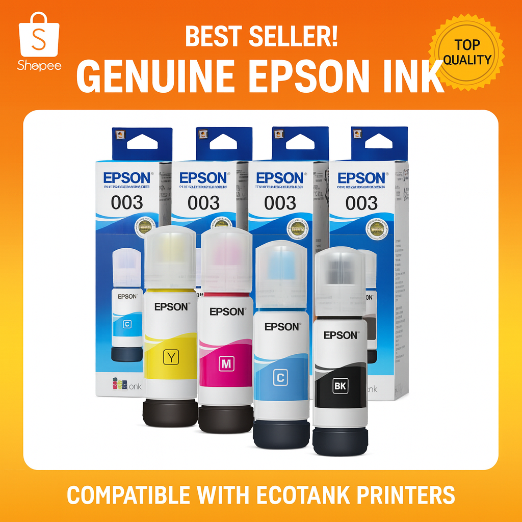 Epson 003 Ink Bottle Set Black Cyan Magenta Yellow | Genuine Refill for ...