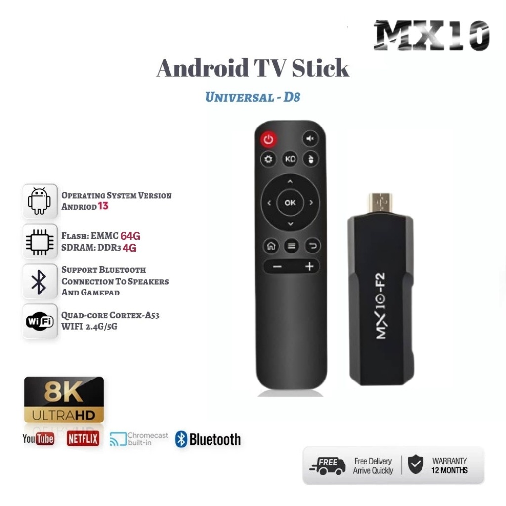 Turn Any TV Into Smart TV – 4K Android 13.0 Stick with 5G WiFi | Shopee ...