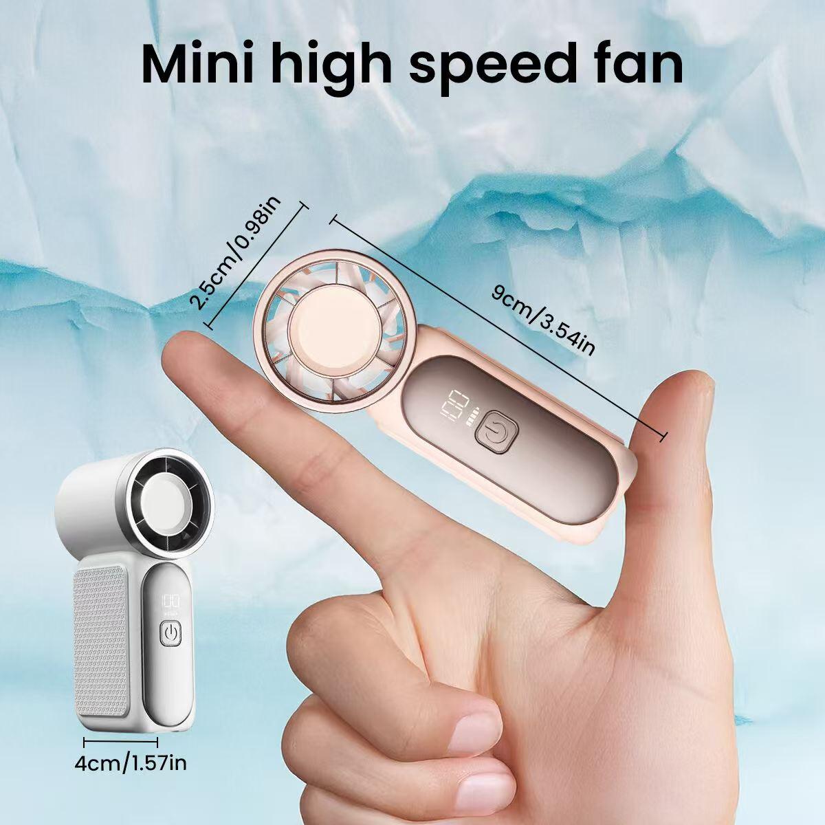 X688 Mini Handheld Fan with Strong 100 Wind Speed & Large Capacity ...