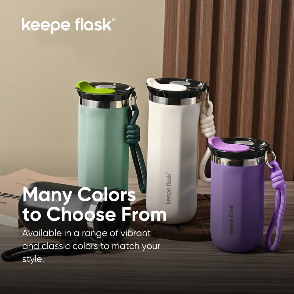Keepe Flask Purple Coffee Mug Double Wall Insulated Tumbler Hot and ...