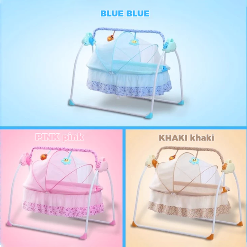 Electric Baby Cradle Swing Rocker Cradle Auto Rocker with Mosquito Net ...