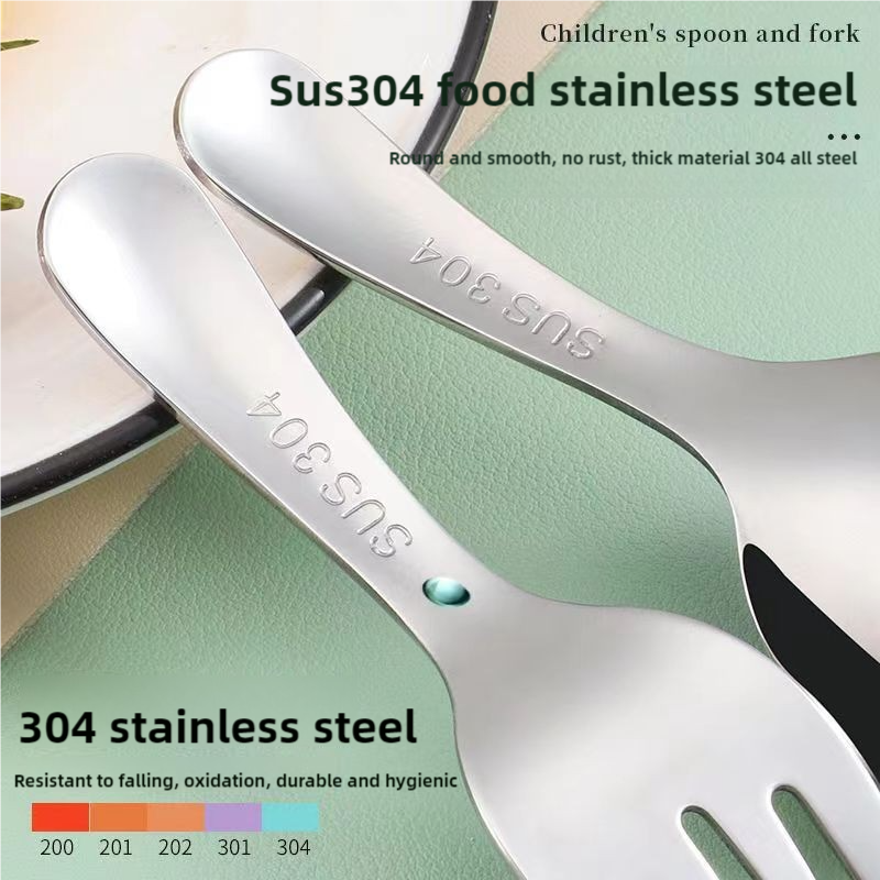 Compact Spoon Fork Set for Students, 304 Steel Utensils with Case ...