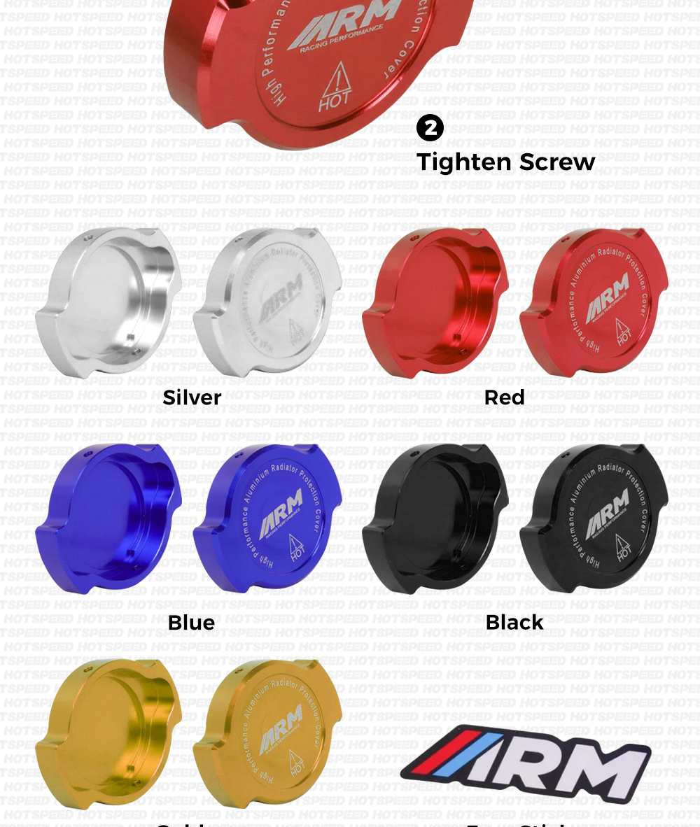 HOTSPEED ARM Radiator Cap Cover Full CNC Universal For Motorcycle Water ...