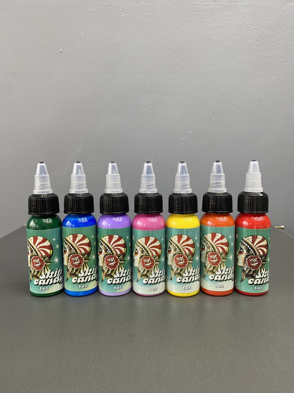 Skin Candy Tattoo inks 7 colors set with free tattoo stencil gel ...