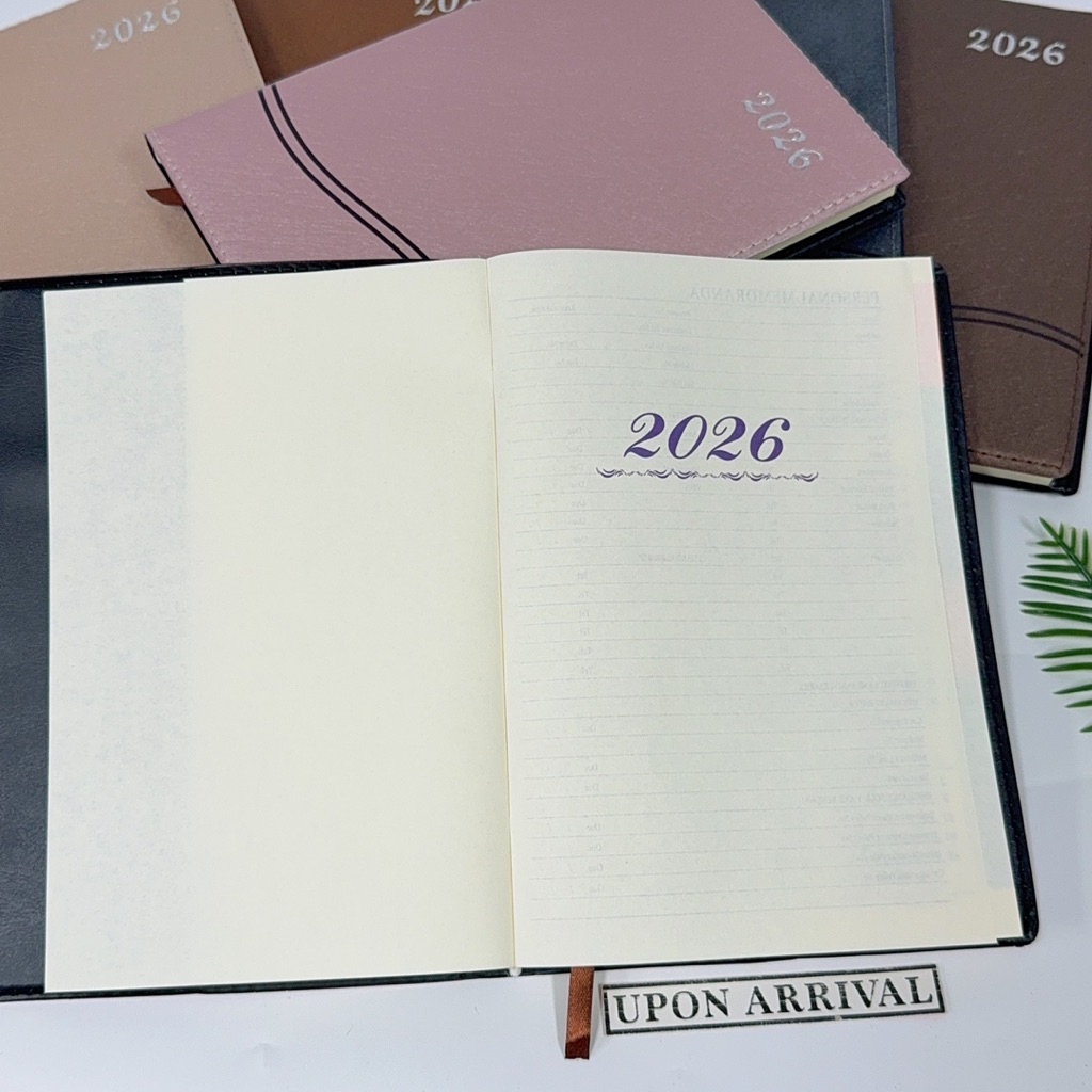 Year 2026 Calendar Journal Planner Notebook Thickened Metalic Leather ...