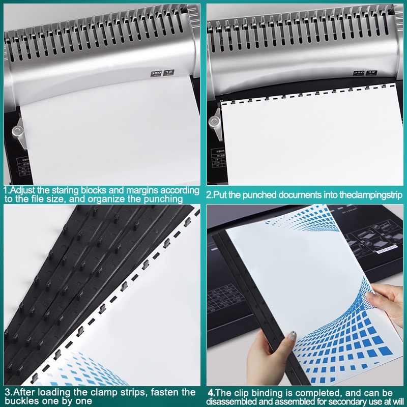 Expose Comb binding machine 12 pieces of perforation paper silver ...