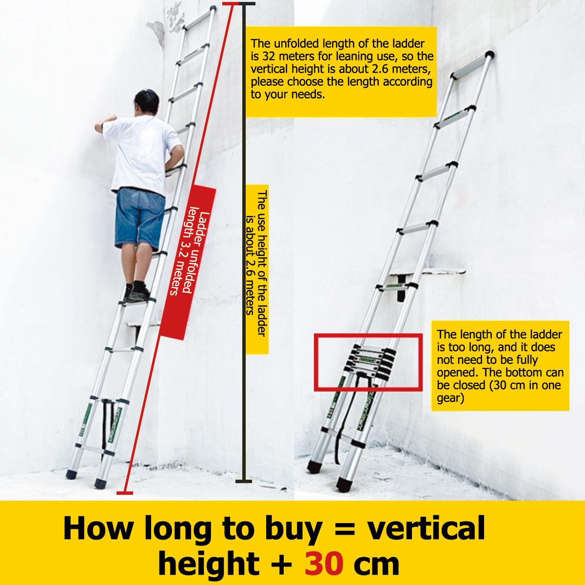 Aluminum Telescopic Folding Ladder Portable Multipurpose Household ...