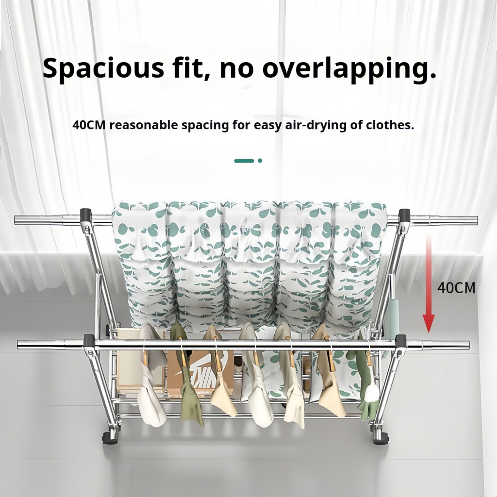 Foldable Sampayan 2.4M Stainless Steel Clothes Rack Retractable ...