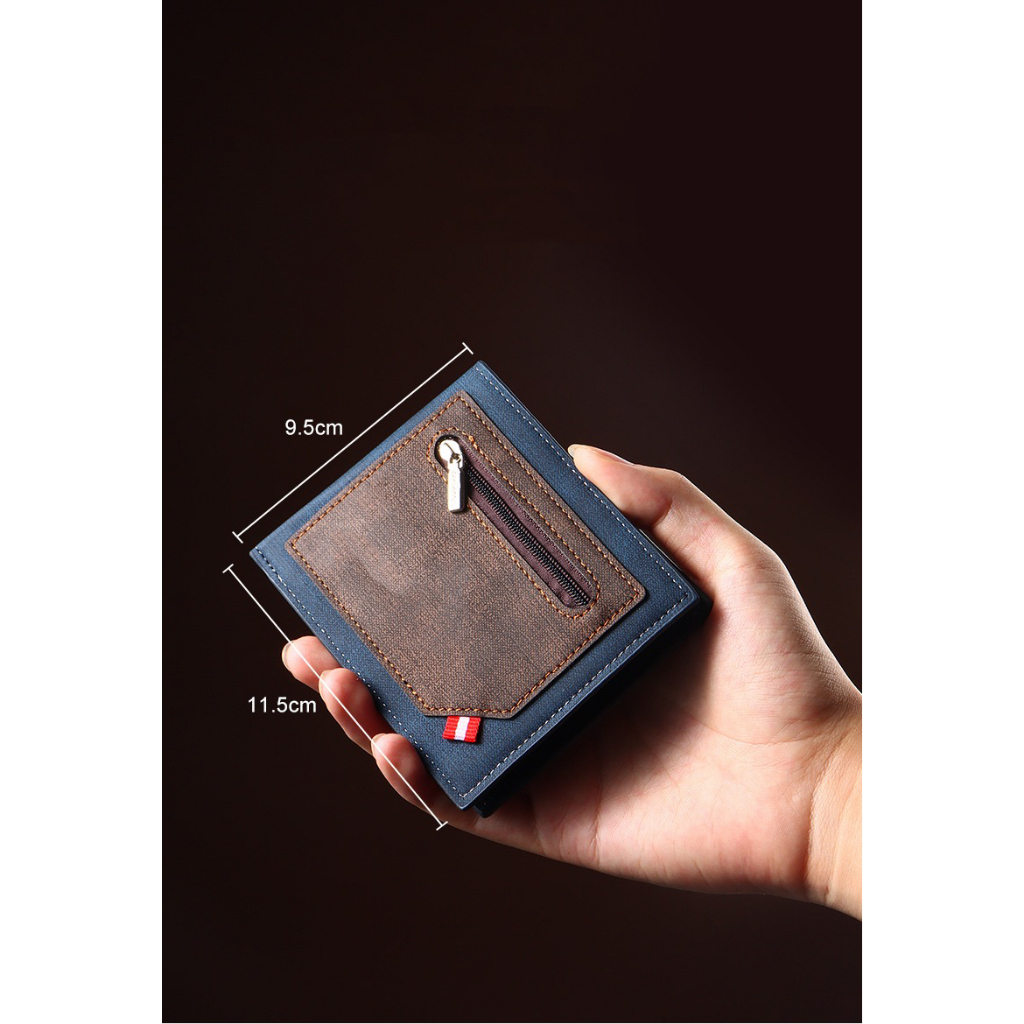HYM SHOP#9004 Men's Short Wallet Business Bifold Wallet Money Pocket ...