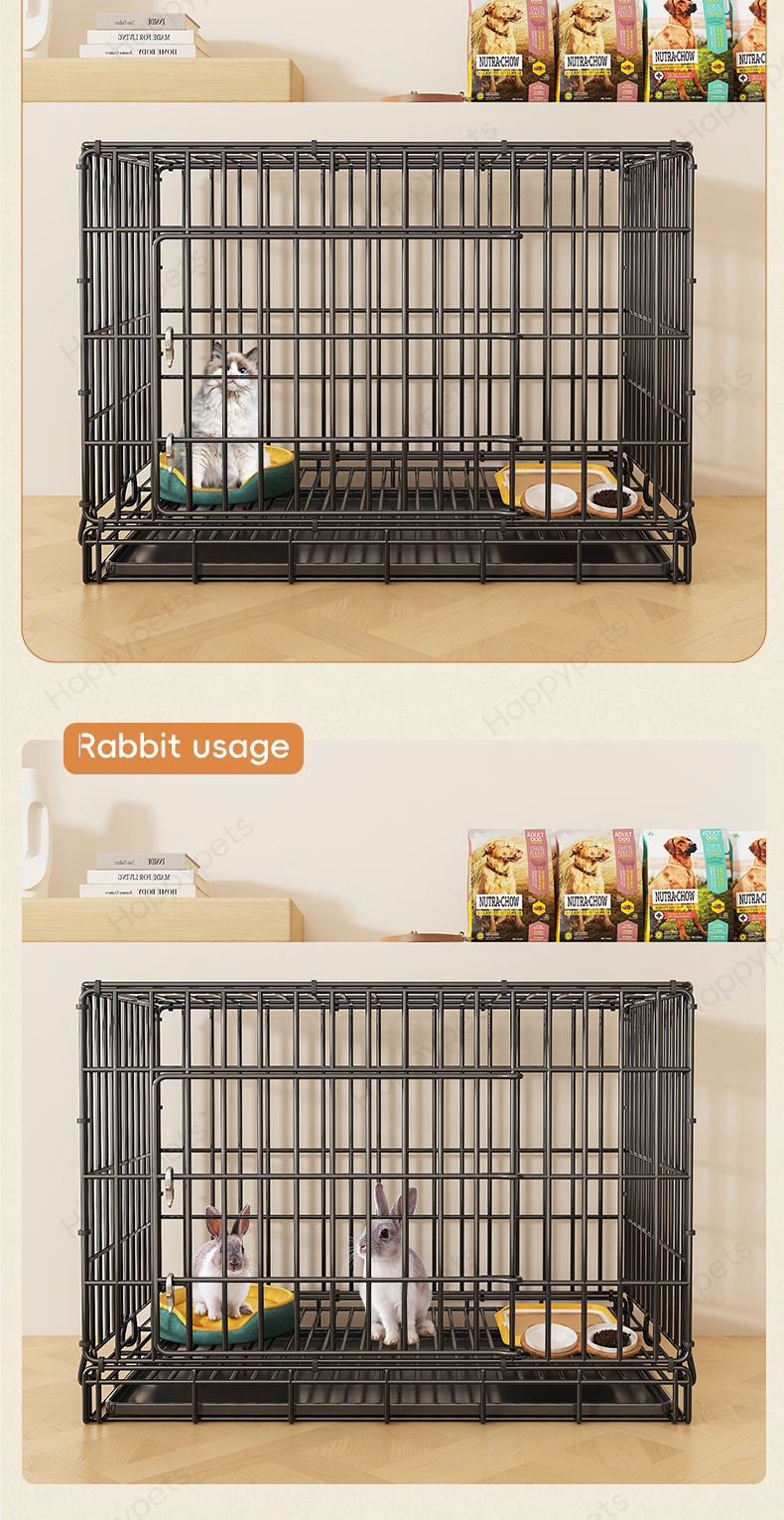 Cat Cage Foldable Home Pet Cat Dog Rabbit Cage Spacious Sturdy with ...