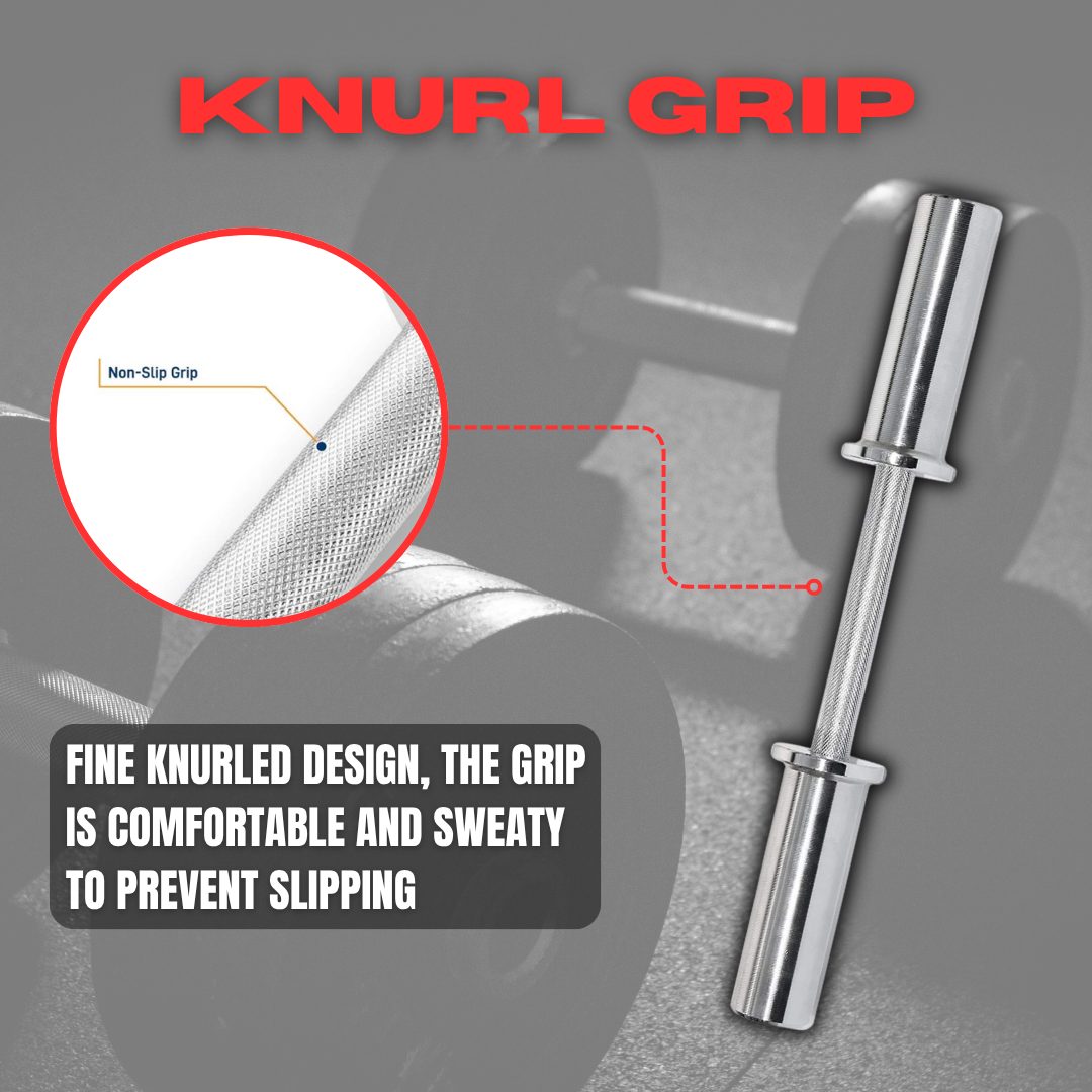Olympic Short Bar Dumbbell Bar 2-Inch Handle Barbell Rod Gym Fitness ...