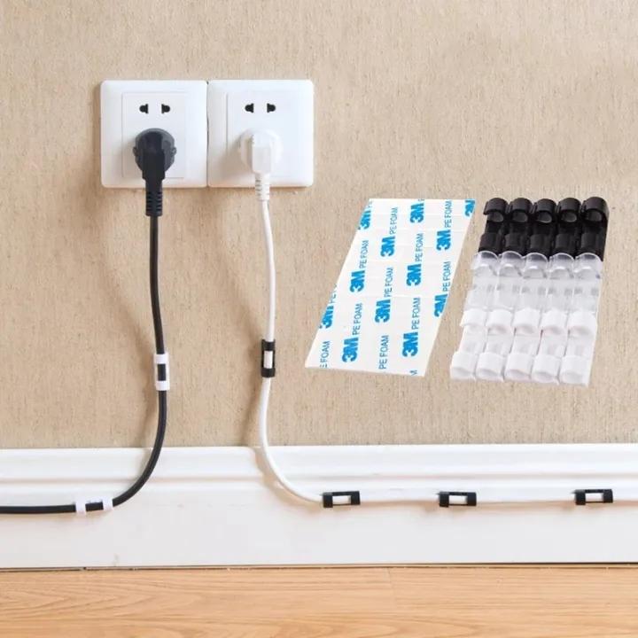 100/40/20Pcs self-stick cable clips for desktop and wall cable ...
