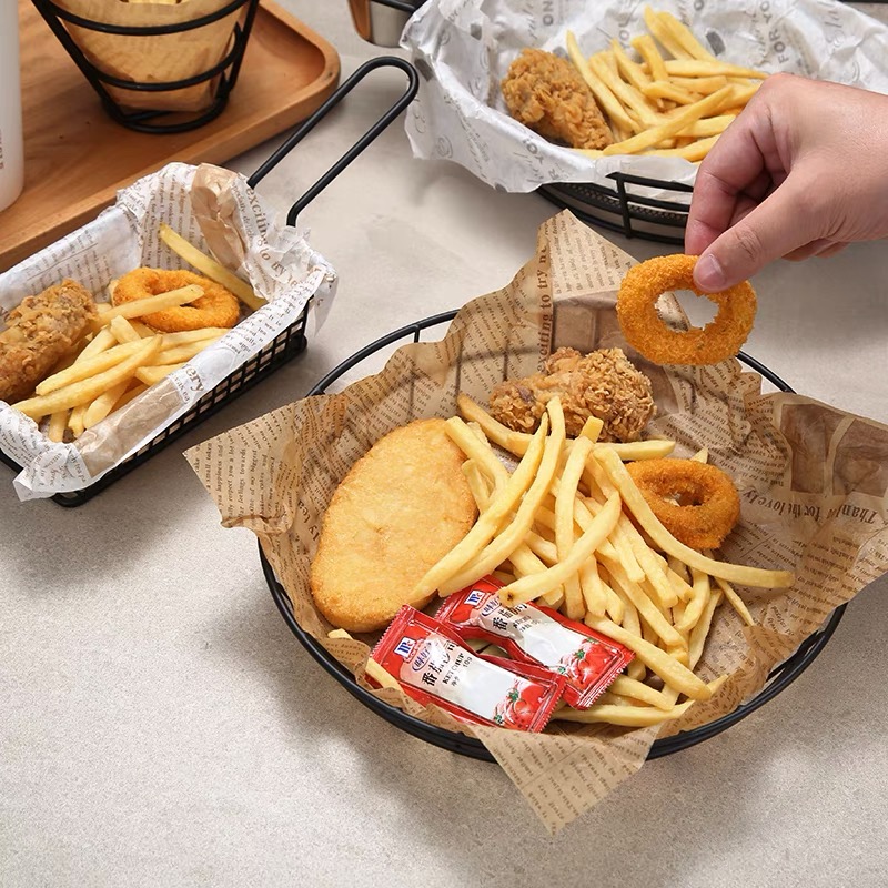 B04 COD American french fries holder Fries Plate Mini French fries ...