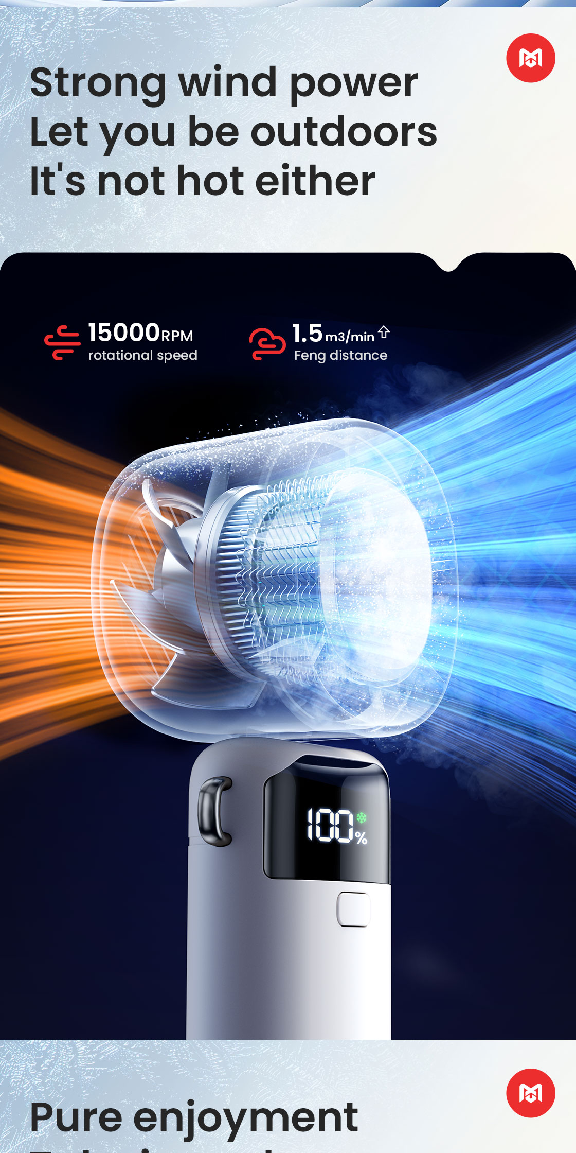 MAXAWEI S-27 Handheld Fan 4000mah 100 Gear Wind Speed High Speed Mini ...