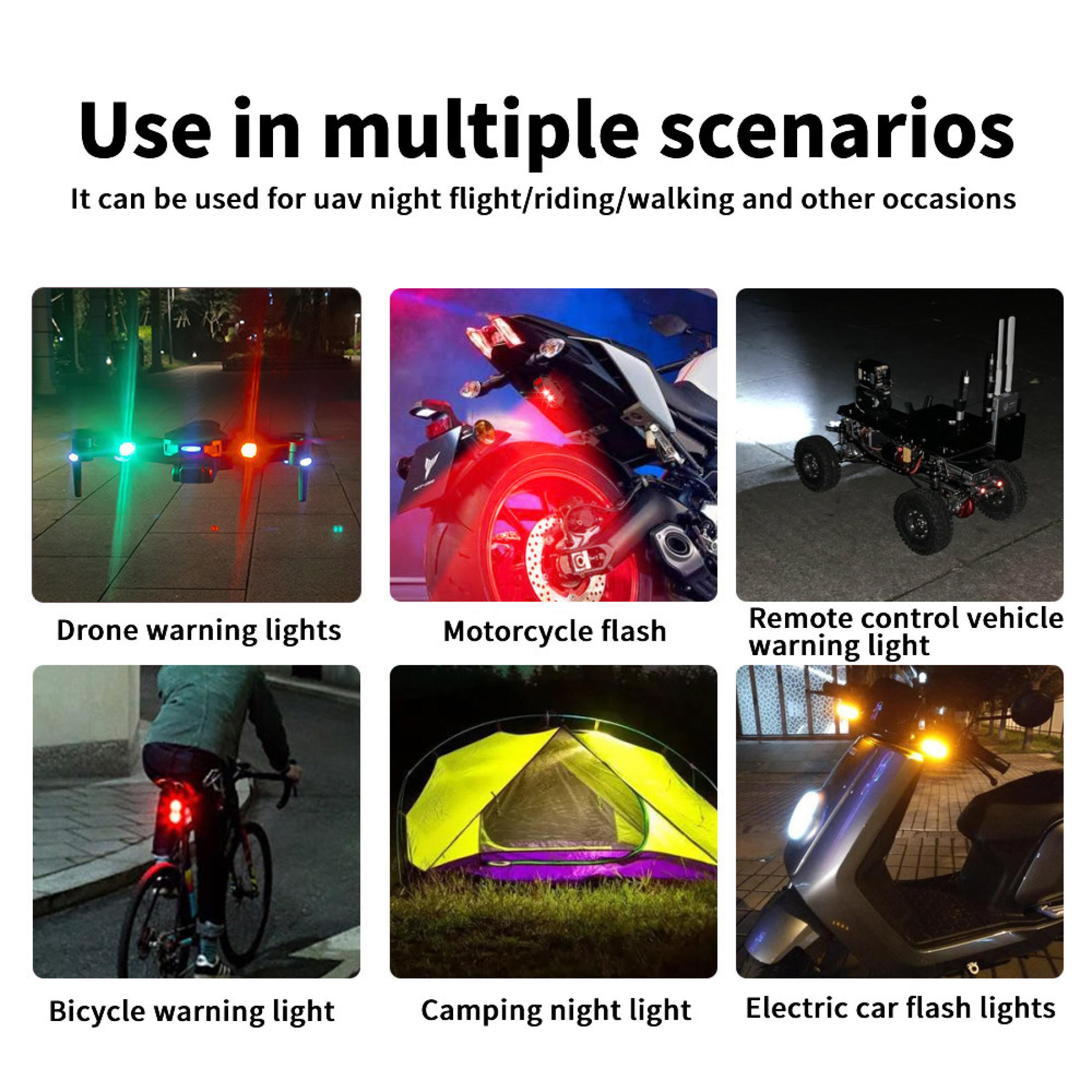 7 Color USB Charging Rechargeable LED Flash Warning Light | Shopee ...
