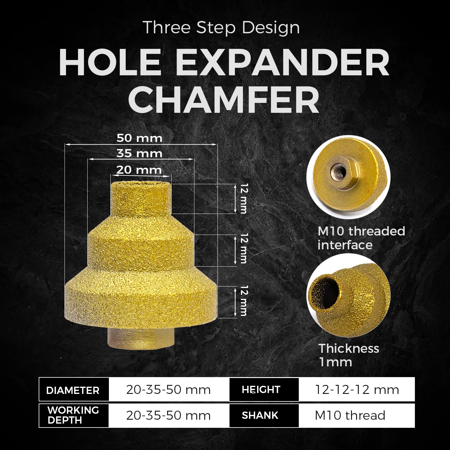 Diamond Step Chamfer Drill Bit Diamond Brazed Step Drill Bit Multi ...