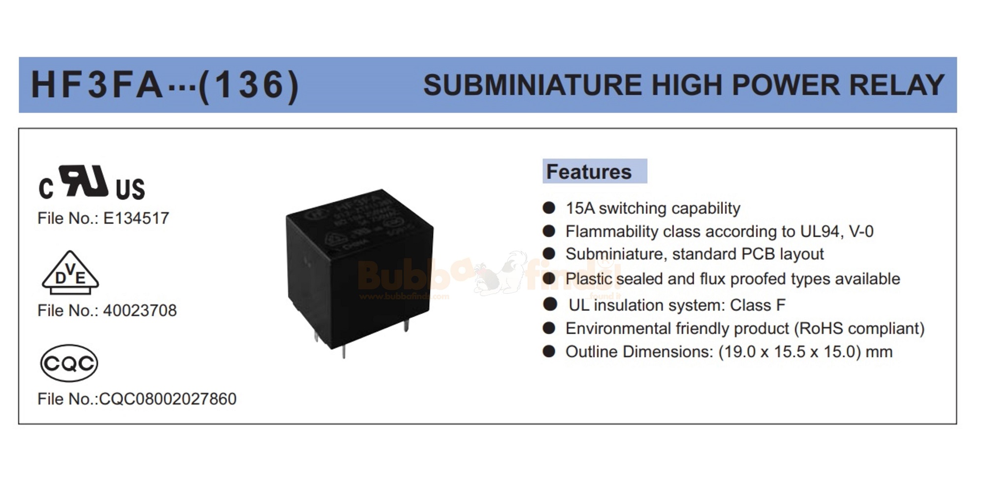 HONG FA HF3FA 24V/12V Submiature High power relay 10A 250VAC NO NC ...