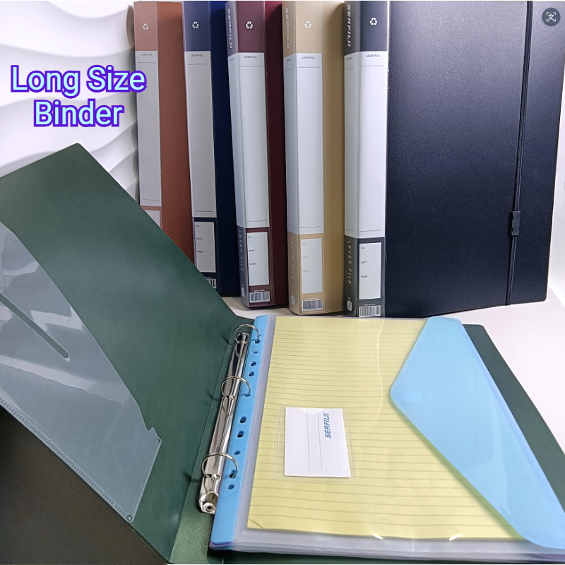 Long 3Ring Binder Loose Leaf Folder Thicken PP Binder File Cover With ...